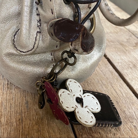 Metallic Gold Small Bag With Flowers - Picture 4 of 16